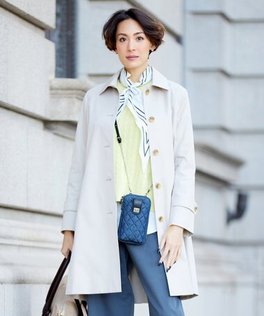  撥水ツイル ステンカラー ロング コート