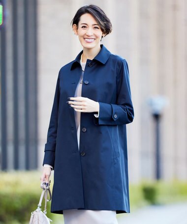  撥水ツイル ステンカラー ロング コート