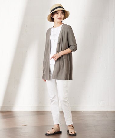  【洗える】 コットンモダール カーディガン