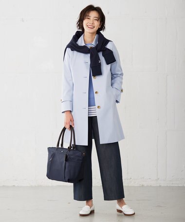  撥水ツイル ステンカラー ロング コート