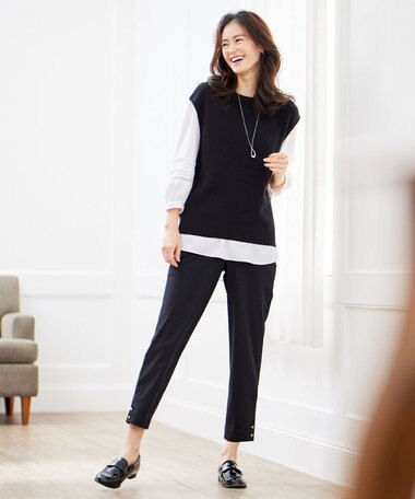  【洗える】ポリエステルスパンソフトクロス レース ブラウス