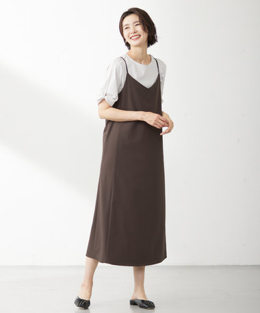  【WEB限定】サイロドライギャバ2wayストレッチ キャミワンピース