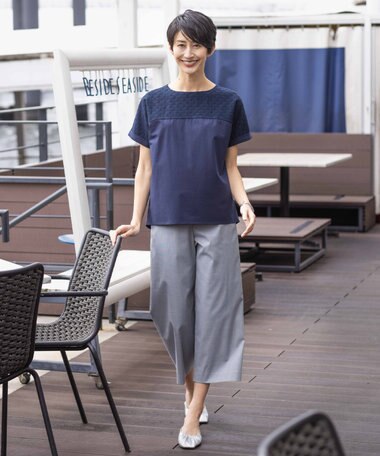  【WEB限定カラーあり・セットアップ対応・洗える・撥水・防汚】コットンFITTYシャーク ワイド アンクル パンツ