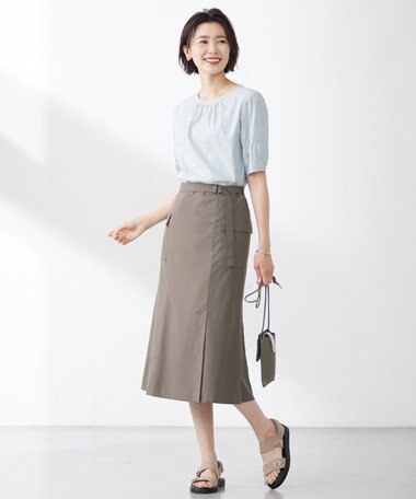  【洗える・イージーケア】ソフトタイプライター マーメイド スカート