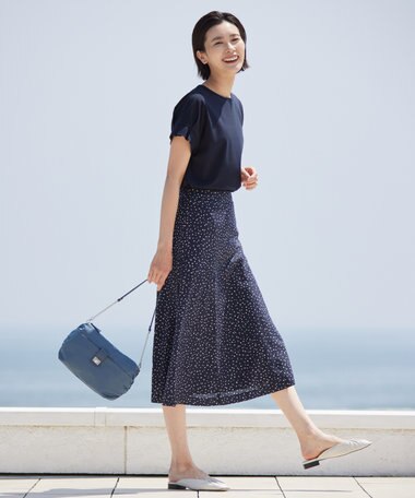  【WEB限定カラーあり・接触冷感・UVケア】コンパクトコットンスムース タックスリーブ カットソー