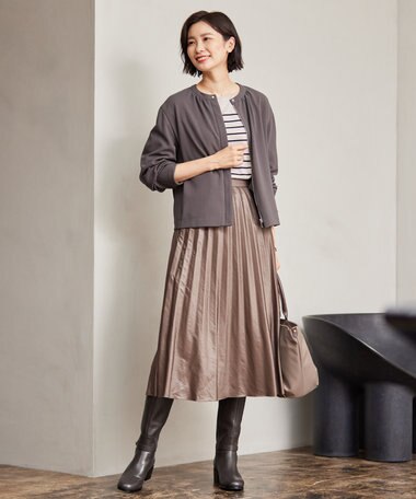  ジョーゼットジャージー タックスリーブ ブルゾン