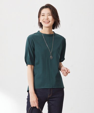  プレーティングジャージー ペプラム カットソー