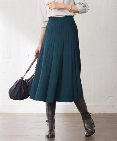  【洗える】レーヨンエリートストレッチ ニット スカート