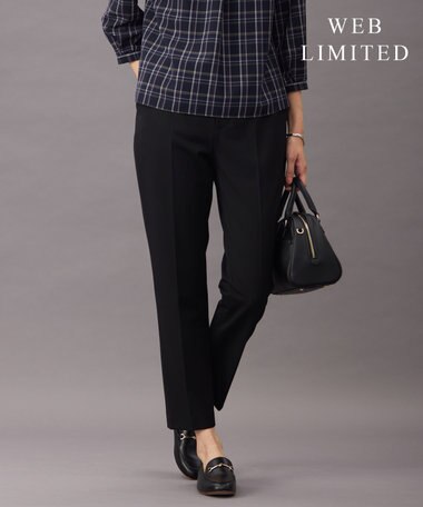  【WEB限定カラーあり・洗える】T/Rアルガンシルク テーパード パンツ