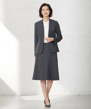  T/Rアルガンシルク ノーカラー ジャケット