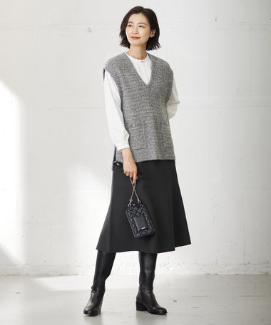  【洗える】VIS/PE MILANO ニット スカート