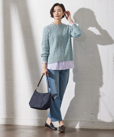  【洗える】BASIC STRETCH DENIM ボーイフィット パンツ