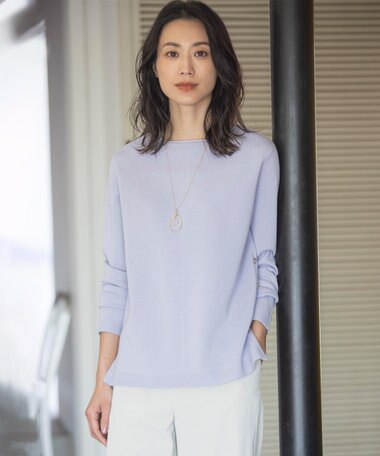 J.PRESS LADIES 【洗える】COTTON ACETATE クルーネック ニット