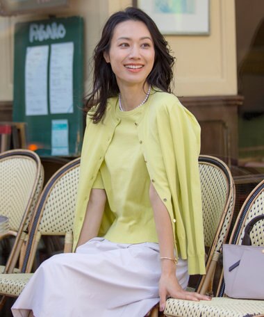 J.PRESS LADIES 【洗える】BASIC HT-COTTON クルーネック カーディガン