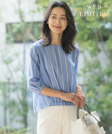 J.PRESS LADIES 【WEB限定カラーあり】ランダムシアーストライプ カットソー