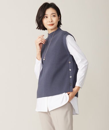 J.PRESS LADIES 【洗える】CLEAR COTTON BLEND ニット ベスト