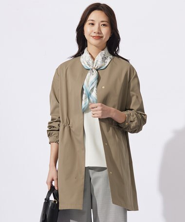 J.PRESS LADIES 【洗える】ソロテックス ドライツイル ノーカラー コート