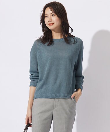 J.PRESS LADIES 【洗える・吸水速乾】MERCERIZED CORD LINEN ニット