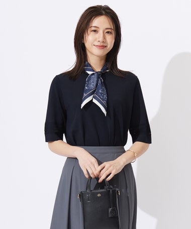 J.PRESS LADIES 【洗える】レーヨンエリートストレッチ 編み柄 ニット