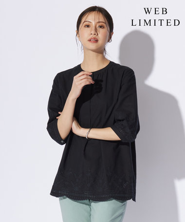 J.PRESS LADIES 【WEB限定カラーあり・洗える】セルロース刺繍 ブラウス