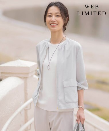 J.PRESS LADIES 【WEB限定・洗える】ボイルドワッシャー ブルゾン