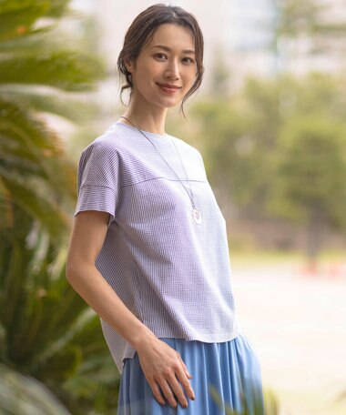 J.PRESS LADIES 【WEB限定カラーあり・抗菌消臭・吸水速乾】サッカージャージー フレンチスリーブ カットソー