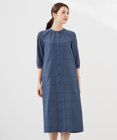 J.PRESS LADIES 【洗える】ブロックドットプリント ワンピース