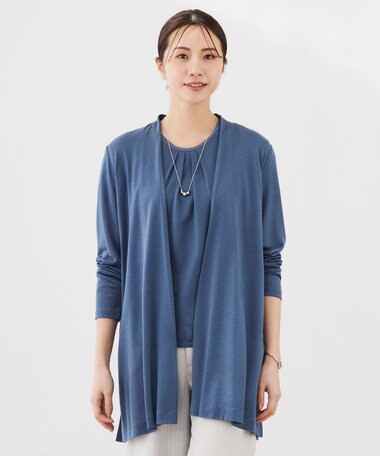 J.PRESS LADIES セルロースジャージー ロング カーディガン