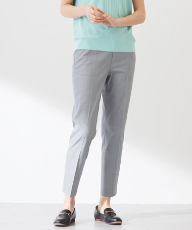 J.PRESS LADIES 【着丈が選べる・セットアップ対応・洗える・撥水・防汚】コットンFITTYシャーク テーパード パンツ