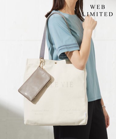 J.PRESS LADIES 【WEB限定カラーあり・セットアイテム・撥水加工・A4サイズ収納可】ポーチ付き PRINTED トート バッグ