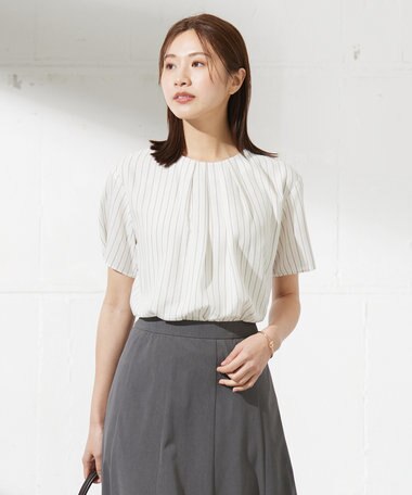 J.PRESS LADIES シアーストライプ&チェック カットソー