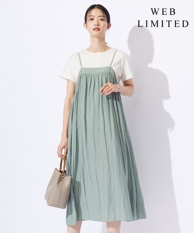 J.PRESS LADIES 【WEB限定・洗える】キャミワンピース カットソー ツインセット