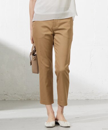 J.PRESS LADIES 【洗える】シャンブレーサテン テーパード パンツ