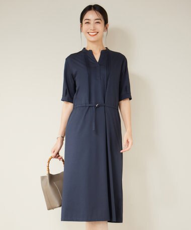 J.PRESS LADIES 【接触冷感・洗える】プレーティングジャージー ワンピース