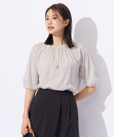 J.PRESS LADIES シアーレイヤード タックスリーブ カットソー