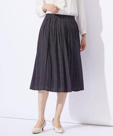 J.PRESS LADIES 【洗える】ドットデシンプリント タック スカート