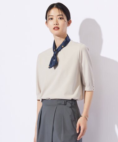 J.PRESS LADIES 【洗える】レーヨンエリートストレッチ ギャザースリーブ ニット