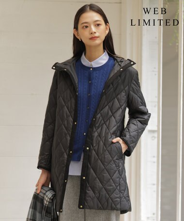 J.PRESS LADIES 【WEB限定カラーあり・洗える】コンパクトタフタキルティング フーデッド コート