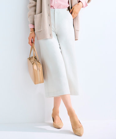 J.PRESS LADIES 【WEB限定カラーあり・洗える】ツムギート flannel ワイド クロップド パンツ