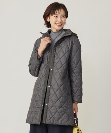J.PRESS LADIES 【WEB限定カラーあり・洗える】コンパクトタフタキルティング フーデッド コート