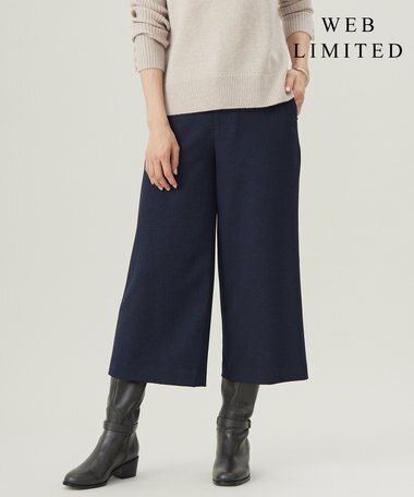 J.PRESS LADIES 【WEB限定カラーあり・洗える】ツムギート flannel ワイド クロップド パンツ