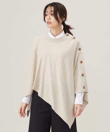 J.PRESS LADIES 【洗える】SOFT TOUCH WOOL ニット ポンチョ