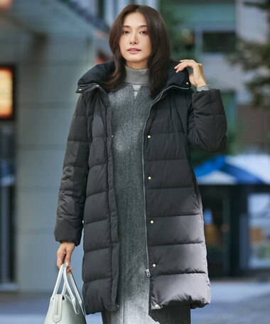 J.PRESS LADIES ブラッシュドマルチポリ ロング ダウン コート