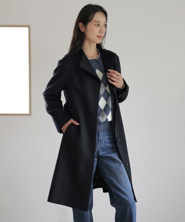 J.PRESS LADIES Super150sAZAMIビーバー スタンドカラー コート