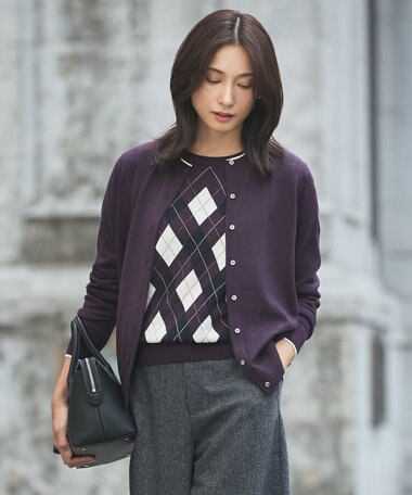 J.PRESS LADIES 【洗える】アーガイル ツイン ニット