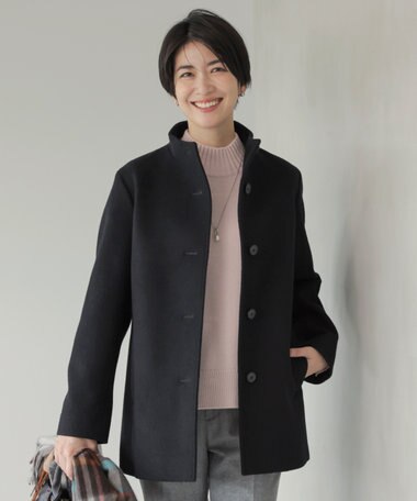 J.PRESS LADIES ショートビーバー ボトルネック コート