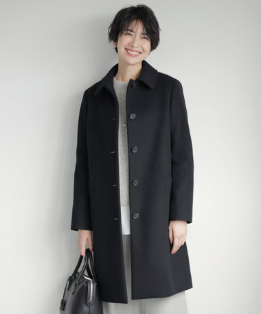 J.PRESS LADIES ショートビーバー ステンカラー コート