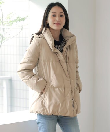 J.PRESS LADIES 【洗える】ブラッシュドマルチポリ ショート ダウンコート