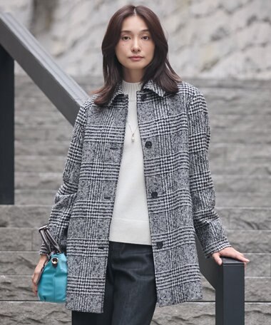 J.PRESS LADIES ループCheck ステンカラー コート