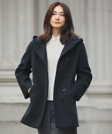 J.PRESS LADIES ショートビーバー フーデット コート